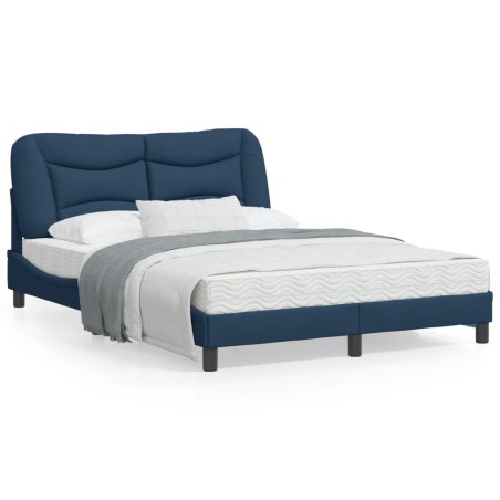 vidaXL Estructura de cama con cabecero tela gris taupe azul 140x200 cm