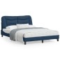 vidaXL Estructura de cama con cabecero tela gris taupe azul 140x200 cm vidaXL Estructura de cama con cabecero tela gris taupe azul 140x200 cm