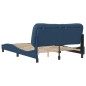 vidaXL Estructura de cama con cabecero tela gris taupe azul 140x200 cm vidaXL Estructura de cama con cabecero tela gris taupe azul 140x200 cm
