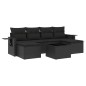 vidaXL Set de comedor de jardín 7 pzas y cojines ratán sintético negro vidaXL Set de comedor de jardín 7 pzas y cojines ratán sintético negro
