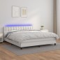 vidaXL Cama box spring colchón y LED cuero sintético blanco 180x200 cm vidaXL Cama box spring colchón y LED cuero sintético blanco 180x200 cm