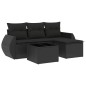 vidaXL Set de muebles de jardín 5 pzas y cojines ratán sintético negro vidaXL Set de muebles de jardín 5 pzas y cojines ratán sintético negro
