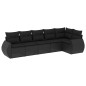vidaXL Set de sofás de jardín 6 piezas y cojines ratán sintético negro vidaXL Set de sofás de jardín 6 piezas y cojines ratán sintético negro