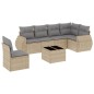 vidaXL Set sofás de jardín 7 piezas y cojines ratán sintético beige vidaXL Set sofás de jardín 7 piezas y cojines ratán sintético beige