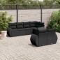 vidaXL Set de comedor de jardín 7 pzas y cojines ratán sintético negro vidaXL Set de comedor de jardín 7 pzas y cojines ratán sintético negro