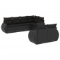 vidaXL Set de comedor de jardín 7 pzas y cojines ratán sintético negro vidaXL Set de comedor de jardín 7 pzas y cojines ratán sintético negro