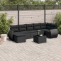 vidaXL Set de sofás de jardín 8 piezas y cojines ratán sintético negro vidaXL Set de sofás de jardín 8 piezas y cojines ratán sintético negro