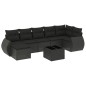 vidaXL Set de sofás de jardín 8 piezas y cojines ratán sintético negro vidaXL Set de sofás de jardín 8 piezas y cojines ratán sintético negro