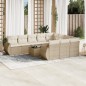 vidaXL Set de sofás de jardín 11pzas con cojines ratán sintético beige