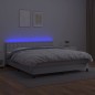 vidaXL Cama box spring colchón y LED cuero sintético blanco 180x200 cm vidaXL Cama box spring colchón y LED cuero sintético blanco 180x200 cm