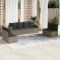 vidaXL Set de sofás de jardín 8 pzas y cojines ratán sintético gris vidaXL Set de sofás de jardín 8 pzas y cojines ratán sintético gris