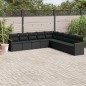 vidaXL Set de sofás de jardín 8 piezas y cojines ratán sintético negro vidaXL Set de sofás de jardín 8 piezas y cojines ratán sintético negro