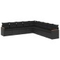 vidaXL Set de sofás de jardín 8 piezas y cojines ratán sintético negro vidaXL Set de sofás de jardín 8 piezas y cojines ratán sintético negro