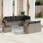 vidaXL Set de sofás de jardín 8 pzas y cojines ratán sintético gris vidaXL Set de sofás de jardín 8 pzas y cojines ratán sintético gris