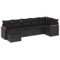 vidaXL Set de comedor de jardín 7 pzas y cojines ratán sintético negro vidaXL Set de comedor de jardín 7 pzas y cojines ratán sintético negro