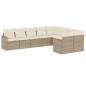 vidaXL Set de sofás de jardín 9 pzas con cojines ratán sintético beige vidaXL Set de sofás de jardín 9 pzas con cojines ratán sintético beige