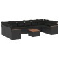 vidaXL Set de sofás de jardín 11 pzas y cojines ratán sintético negro vidaXL Set de sofás de jardín 11 pzas y cojines ratán sintético negro