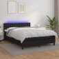 vidaXL Cama box spring colchón y LED cuero sintético negro 140x200 cm vidaXL Cama box spring colchón y LED cuero sintético negro 140x200 cm