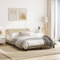 vidaXL Estructura de cama con cabecero de tela color crema 140x190 cm vidaXL Estructura de cama con cabecero de tela color crema 140x190 cm
