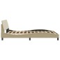 vidaXL Estructura de cama con cabecero de tela color crema 140x190 cm vidaXL Estructura de cama con cabecero de tela color crema 140x190 cm