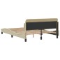 vidaXL Estructura de cama con cabecero de tela color crema 140x190 cm vidaXL Estructura de cama con cabecero de tela color crema 140x190 cm