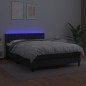 vidaXL Cama box spring colchón y LED cuero sintético negro 140x200 cm vidaXL Cama box spring colchón y LED cuero sintético negro 140x200 cm