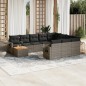 vidaXL Set de sofás de jardín 11 pzas y cojines ratán sintético gris vidaXL Set de sofás de jardín 11 pzas y cojines ratán sintético gris
