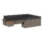 vidaXL Set de sofás de jardín 11 pzas y cojines ratán sintético gris vidaXL Set de sofás de jardín 11 pzas y cojines ratán sintético gris