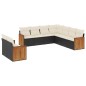 vidaXL Set de sofás de jardín 8 piezas y cojines ratán sintético negro vidaXL Set de sofás de jardín 8 piezas y cojines ratán sintético negro