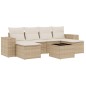 vidaXL Set sofás de jardín 7 piezas y cojines ratán sintético beige