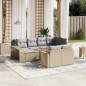 vidaXL Set de sofás de jardín 11pzas con cojines ratán sintético beige vidaXL Set de sofás de jardín 11pzas con cojines ratán sintético beige