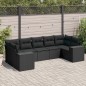 vidaXL Set de comedor de jardín 7 pzas y cojines ratán sintético negro vidaXL Set de comedor de jardín 7 pzas y cojines ratán sintético negro