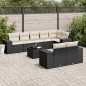 vidaXL Set de sofás de jardín 8 piezas y cojines ratán sintético negro vidaXL Set de sofás de jardín 8 piezas y cojines ratán sintético negro