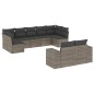 vidaXL Set de muebles de jardín 9 pzas y cojines ratán sintético gris vidaXL Set de muebles de jardín 9 pzas y cojines ratán sintético gris