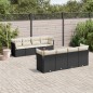 vidaXL Set de sofás de jardín 8 piezas y cojines ratán sintético negro vidaXL Set de sofás de jardín 8 piezas y cojines ratán sintético negro