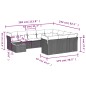 vidaXL Set de sofás de jardín 11 pzas y cojines ratán sintético negro