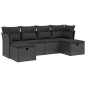 vidaXL Set de sofás de jardín 6 piezas y cojines ratán sintético negro vidaXL Set de sofás de jardín 6 piezas y cojines ratán sintético negro