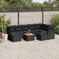 vidaXL Set de sofás de jardín 10 pzas cojines ratán sintético negro vidaXL Set de sofás de jardín 10 pzas cojines ratán sintético negro