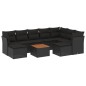 vidaXL Set de sofás de jardín 10 pzas cojines ratán sintético negro vidaXL Set de sofás de jardín 10 pzas cojines ratán sintético negro