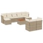 vidaXL Juego de sofás jardín con cojines beige 10 pzas ratán sintético vidaXL Juego de sofás jardín con cojines beige 10 pzas ratán sintético