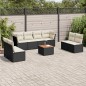 vidaXL Set de sofás de jardín 8 piezas y cojines ratán sintético negro vidaXL Set de sofás de jardín 8 piezas y cojines ratán sintético negro