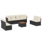 vidaXL Set de sofás de jardín 8 piezas y cojines ratán sintético negro vidaXL Set de sofás de jardín 8 piezas y cojines ratán sintético negro