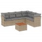 vidaXL Juego de sofás jardín con cojines beige mezcla 7 pzas ratán PE vidaXL Juego de sofás jardín con cojines beige mezcla 7 pzas ratán PE