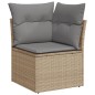 vidaXL Juego de sofás jardín con cojines beige mezcla 7 pzas ratán PE vidaXL Juego de sofás jardín con cojines beige mezcla 7 pzas ratán PE