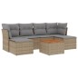 vidaXL Juego de sofás jardín con cojines beige mezcla 7 pzas ratán PE vidaXL Juego de sofás jardín con cojines beige mezcla 7 pzas ratán PE