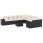 vidaXL Set de sofás de jardín 11 pzas y cojines ratán sintético negro vidaXL Set de sofás de jardín 11 pzas y cojines ratán sintético negro