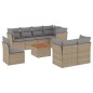 vidaXL Juego de sofás jardín con cojines beige mezcla 9 pzas ratán PE vidaXL Juego de sofás jardín con cojines beige mezcla 9 pzas ratán PE