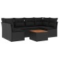 vidaXL Set de comedor de jardín 7 pzas y cojines ratán sintético negro vidaXL Set de comedor de jardín 7 pzas y cojines ratán sintético negro