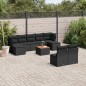 vidaXL Set de sofás de jardín 10 pzas cojines ratán sintético negro vidaXL Set de sofás de jardín 10 pzas cojines ratán sintético negro
