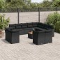 vidaXL Set de sofás de jardín y cojines 13 pzas ratán sintético negro vidaXL Set de sofás de jardín y cojines 13 pzas ratán sintético negro